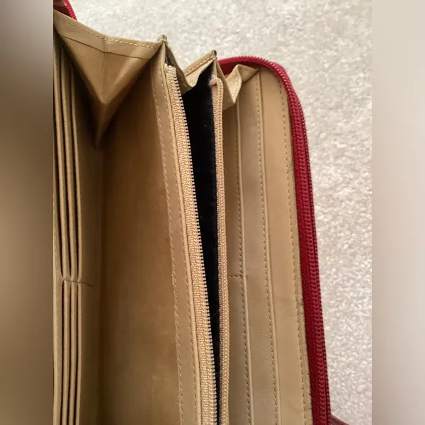 Vivienne Westwood Orb Long Wallet Red Strap Crossbody Bag - Image 9