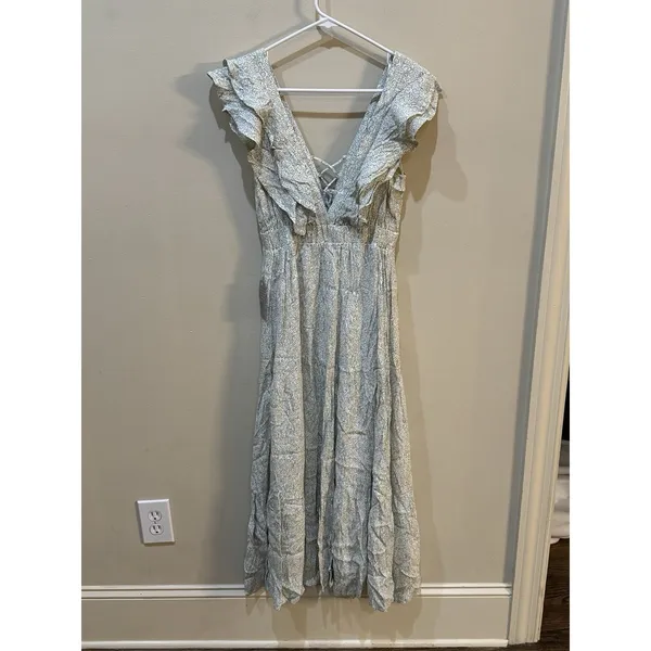 Lulus‎ Romance In Bloom Floral Ruffled Tiered Midi Dress Size Small Prairie - Image 3