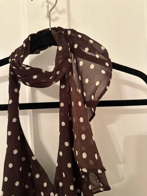 Brown Polka Dot Mini Dress - Image 3