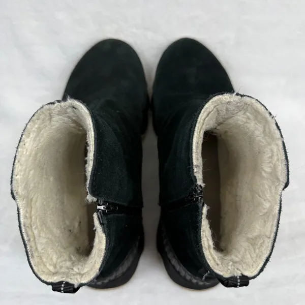 Sorel Kinetic‎ Short Black Suede Faux Fur Lined Ankle Boots NL3128-010 Womens 8 - Image 6