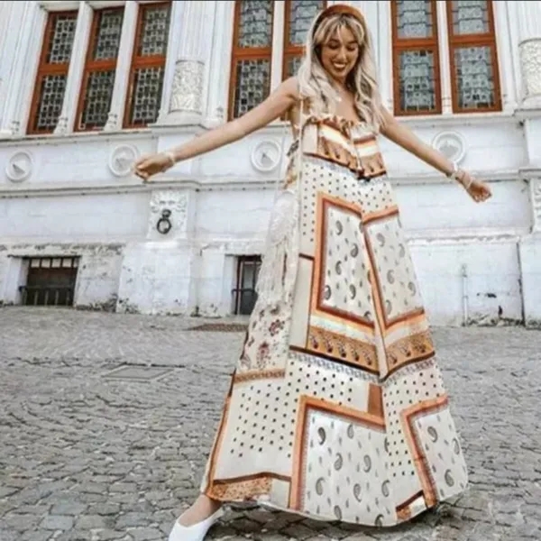 NWT‎ Zara paisley mixed print ruffle maxi dress - Image 4