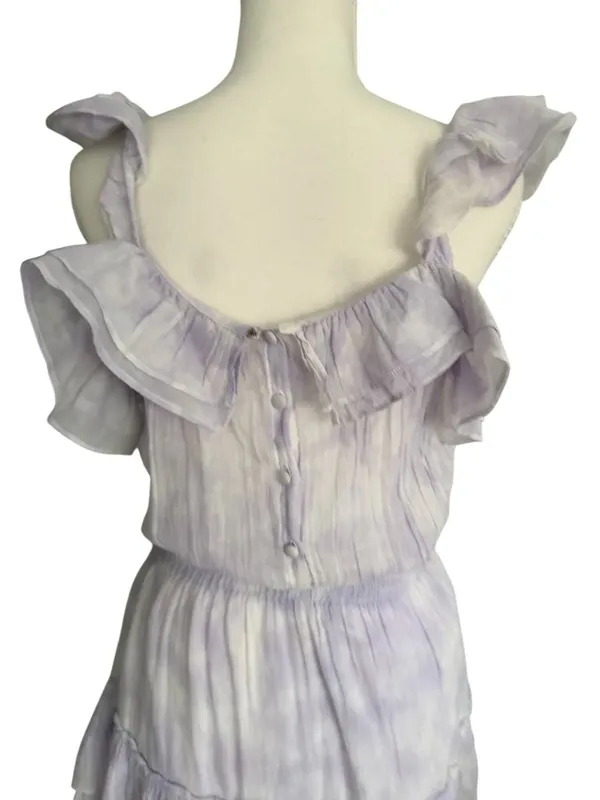 LOVESHACKFANCY Natasha Purple White Ombré Tie Dye Dress Size Medium - Image 8