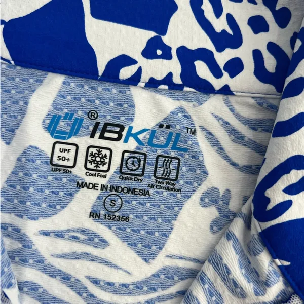 IBKUL BIANCA ROYAL‎ BLUE Short Sleeve Mock Golf Shirt Sz S - Image 4