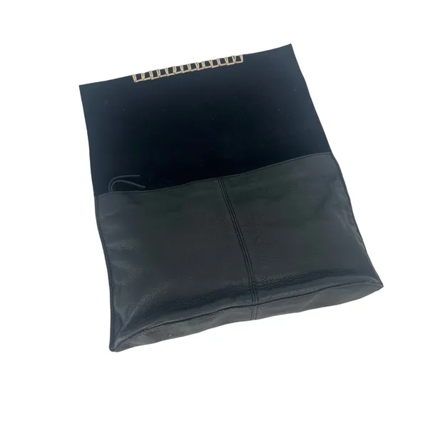 Anthropologie Black Leather Foldover‎ Clutch Bag - Image 11