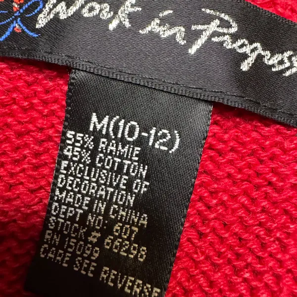 🎄 Vintage Embroidered Christmas‎ Sweater Vest Red Black M 🎄 - Image 4
