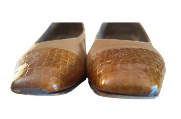 Y2K Rangoni Firenze Tan Leather Cap-Toe Pumps – 8.5B - Image 10