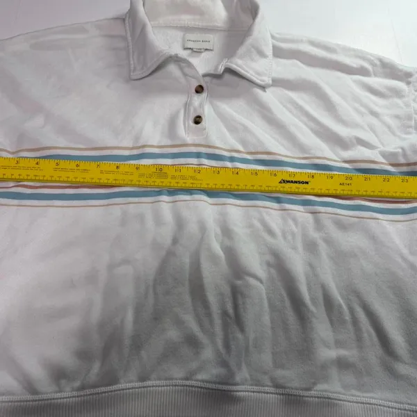 American-eagle-outfitters Women's White Sweatshirt with retro stripes - Image 4