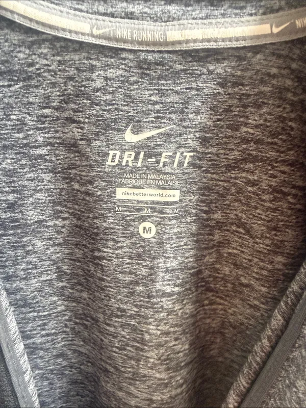 Nike Gray Dri-FIT Heathered Running Top - Image 3