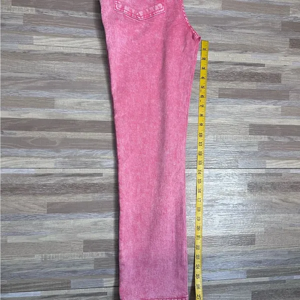 Juicy Couture Pink Acid Washed Straight Leg Jeans NWT Women’s Size 25” - Image 9
