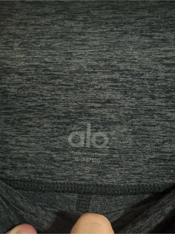 ALO Yoga Black & Gray Colorblock Leggings - Image 2