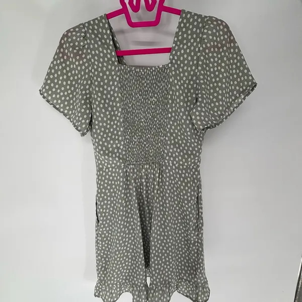 Abercrombie & Fitch Polka Dot Chiffon Ruffle Sleeve Dress - Image 5