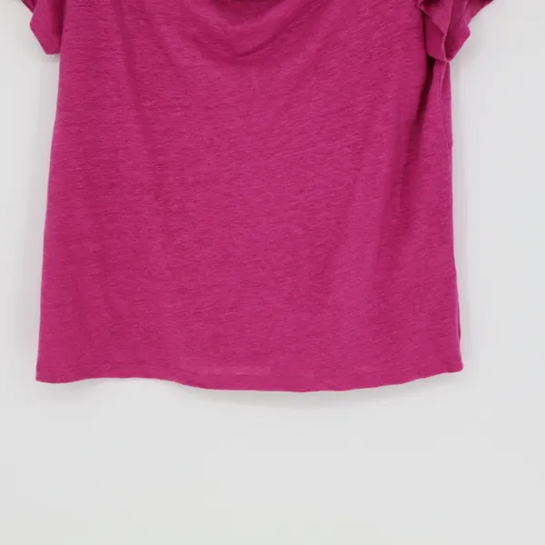 Maeve Anthropologie Women's Horizon‎ Linen Tee Size Small Pink Drape Neck Barbie - Image 3