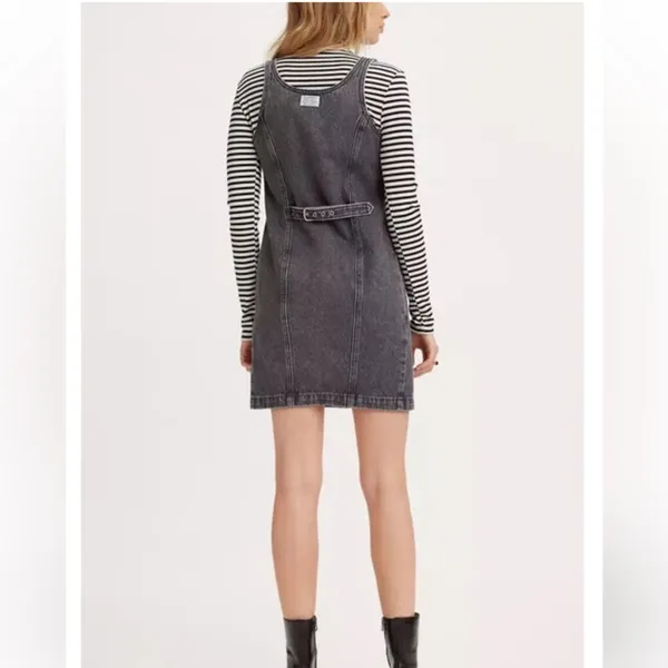 Levi’s black denim button front tank dress black/gray - Image 5