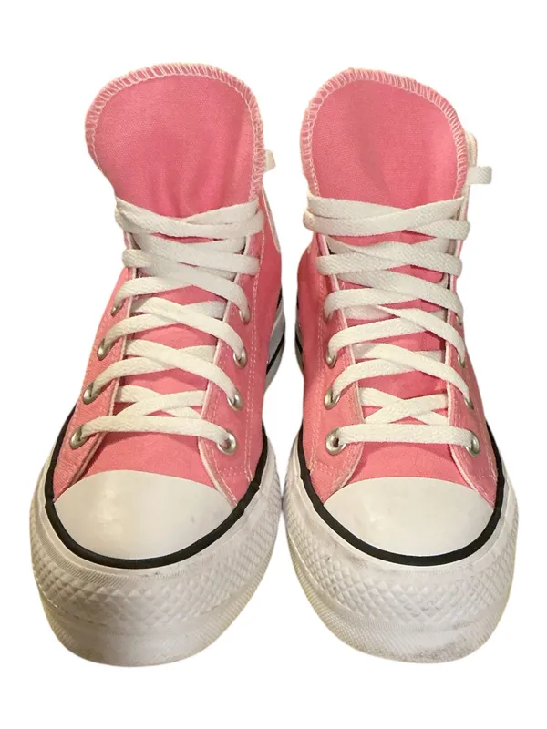 Converse Chuck Taylor All Star Lift Platform High Top Pink Canvas Sneakers Size W 7.5 / M 5.5 - Image 2