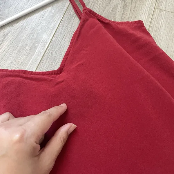 Reformation Silk Cami Tank Top v neck womens Red (xsmall) minimalist going out - Image 4