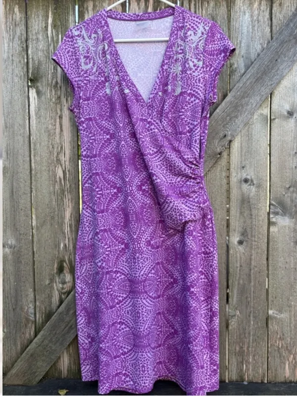 NWOT Athleta Nectar Faux Wrap Dress Purple Size Large - Image 3