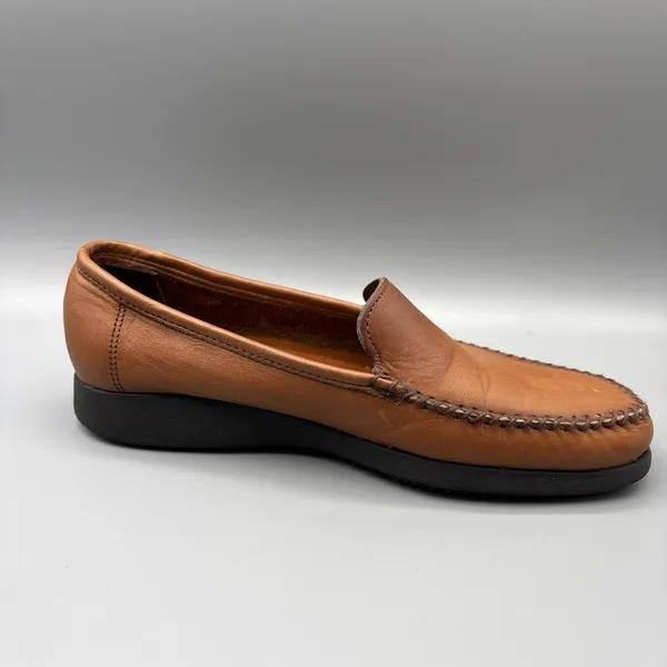 Vintage Dexter USA Shoes Womens Size 8 Brown Leather Moccasins Loafers Country - Image 5