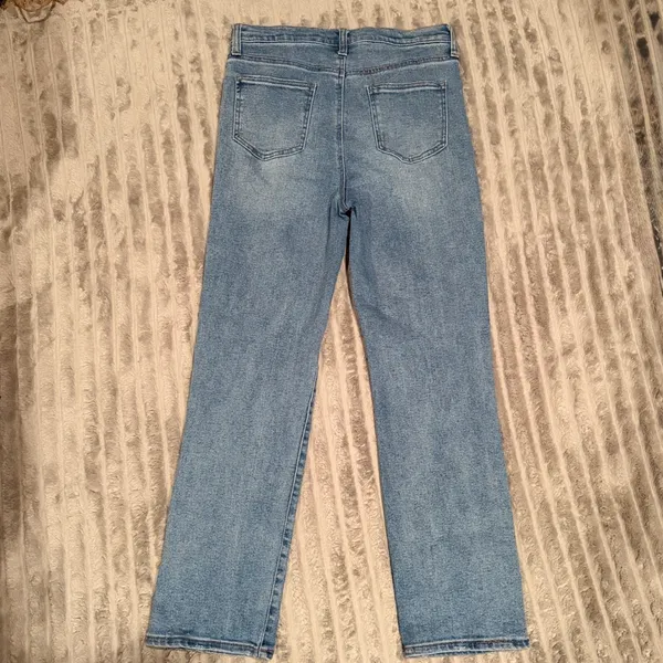 Altar'd State The Bestie Straight Leg Distressed‎ Jeans Blue Medium Wash 11/30 - Image 3