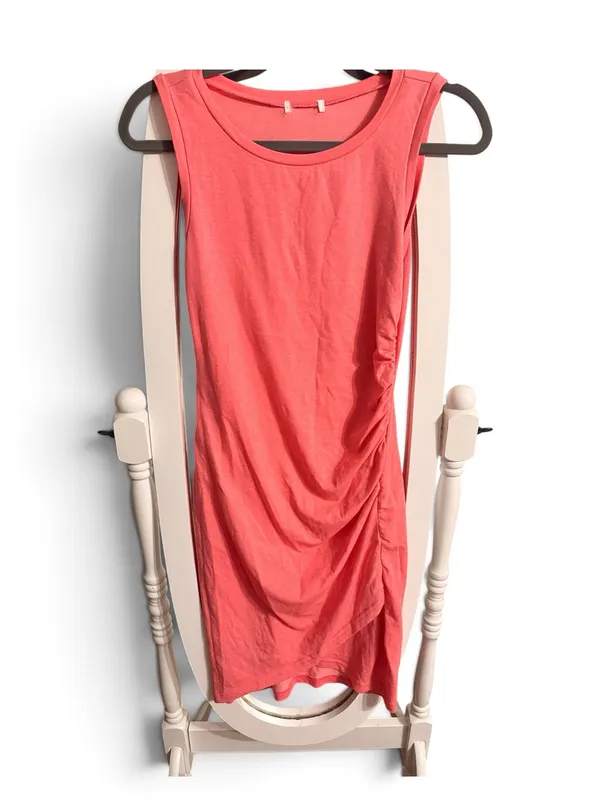 Leith Pink Ruched Tulip Midi Dress Size Small - Image 2
