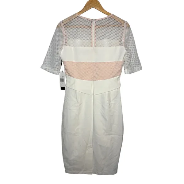 Jax Black Label Dress Women 6‎ Ivory Mesh Overlay Sheath Bodycon Formal NWT - Image 3