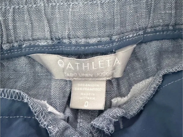 Athleta Light Blue Linen Drawstring Joggers Size 0 - Image 7
