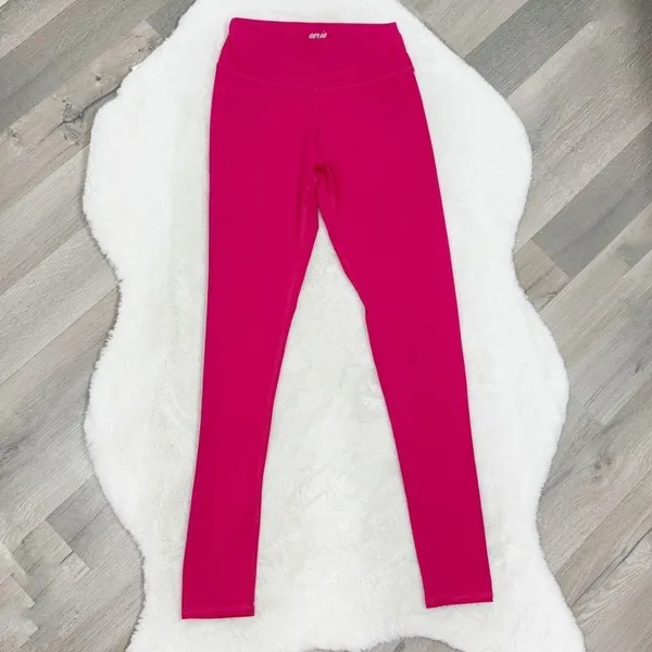Aerie Mid Rise Ankle Length Leggings Bright Berry Pink XS‎ - Image 3