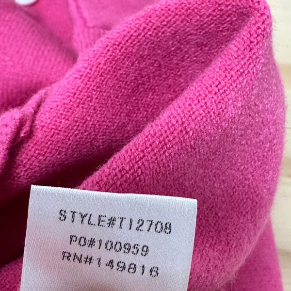 NWT FORE Pink Short Sleeve Asymmetrical Faux‎ Button Front Sweater T12708 Small - Image 9