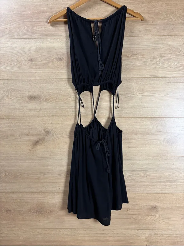 Papermoon Black Cut Out Mini Dress Size Medium - Image 2