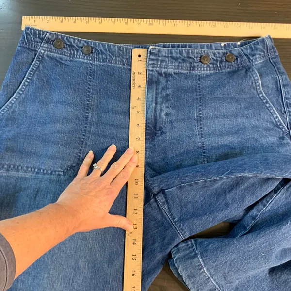 Talbots Wide Leg Crop Jeans Cora Wash Blue Denim Womens 16W High Rise Minimalist - Image 8