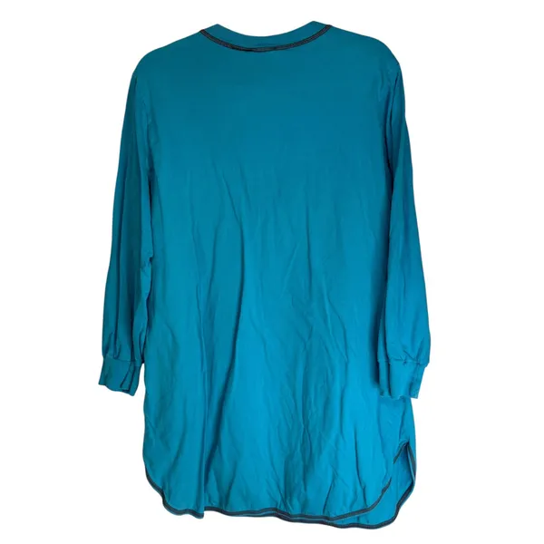 Vintage‎ 1997 Looney Tunes Taz Nightshirt Teal Cotton Long Sleeve Medium - Image 8
