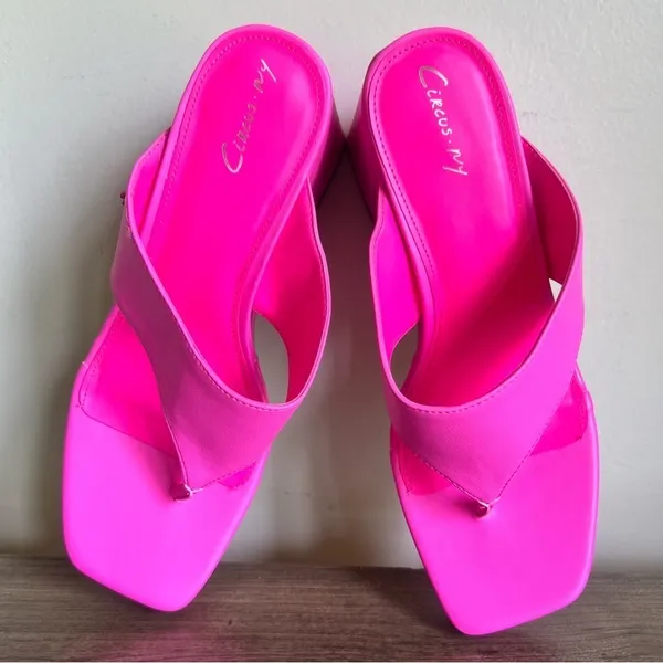 Circus NEW NY Moira Pink Punch Women's Wedge Sandal Size 8.5 #B1672 - Image 6