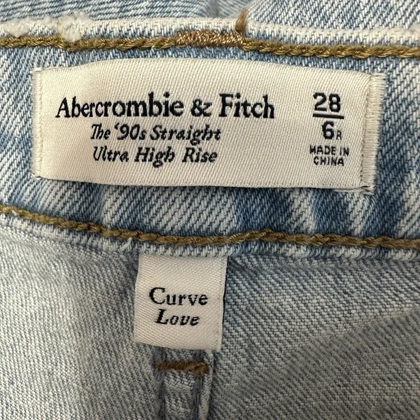 Abercrombie & Fitch‎ 90s Straight Ultra High Rise Curve Love Jeans Womens 28/6R - Image 5