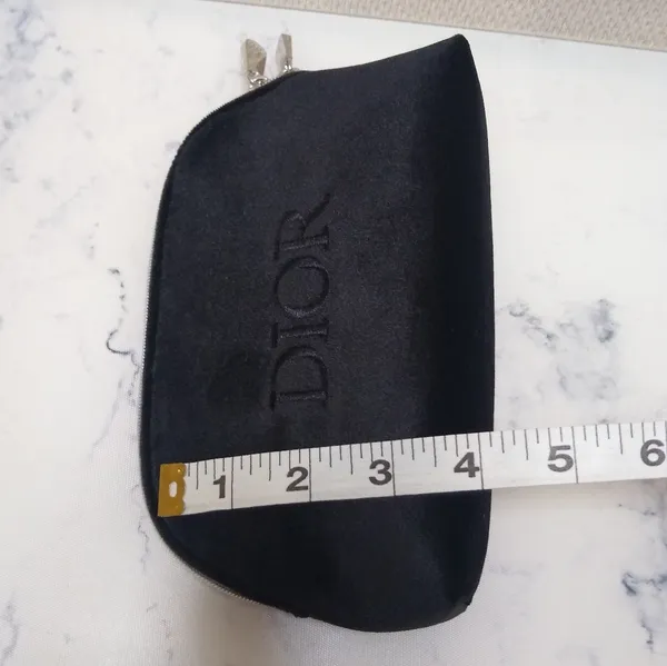 Dior Black Velvet Silver Zipper Trousse Pouch Clutch Bag - Image 11