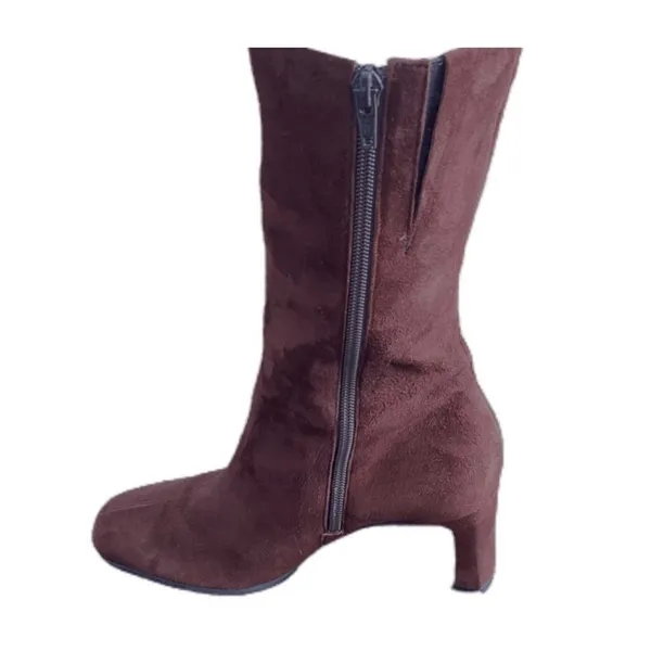 Easy Spirit Catiana Womens‎ 6.5 Brown Wide Calf Pointed Toe Heeled Ankle Boots - Image 3