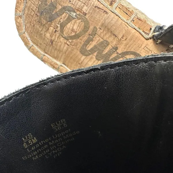 Sam Edelman Lynda Black Leather Espadrille Mules - Image 6