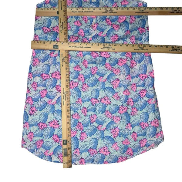 Vineyard Vines Pink Blue Pineapple Linen Dress 10 Resort Wear Golf Beach Pockets - Image 10