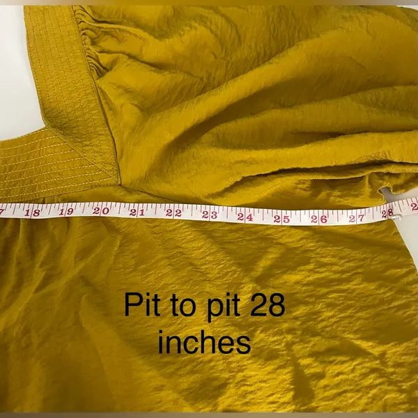 Anthropologie Maeve Boho Smocked Sleeve Square Neck Blouse Gold/Mustard - Image 8