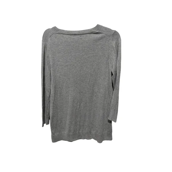 Gap Women's Gray Crew Neck Long Sleeve Cotton Viscose Blend Sweater Size L - Image 2