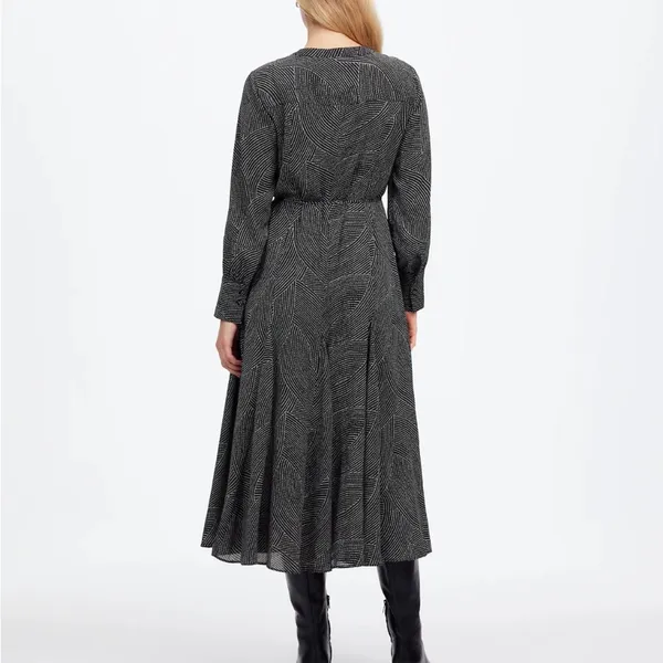 Madewell Tie-Waist Midi Dress in Dot Black‎ White sizs S NWT - Image 3