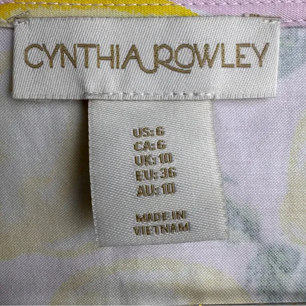 Cynthia Rowley Pink Lemon Print Dress Stretch‎ Sleeveless Sheath Womens Sz 6 - Image 9