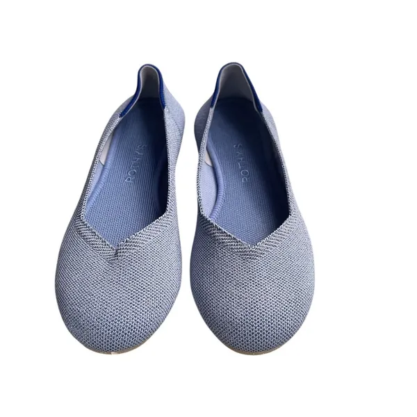 Rothy's The Flat Pointed Toe Knit Ballet Flats Womens Blue Slip-On Size 8 - Image 8