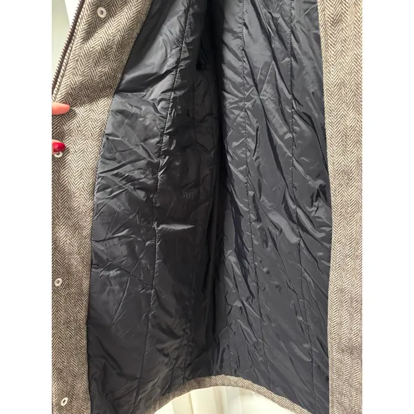 And Now This Brown Herringbone Hooded Coat M Size M - Image 5