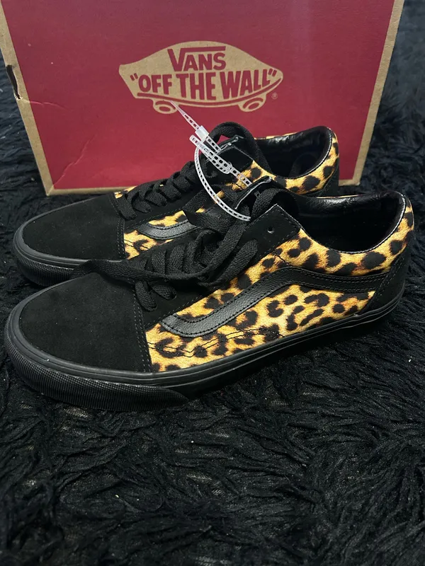 VANS old skool black suede animal print lace up shoes sneakers women’s 8.5 new - Image 2