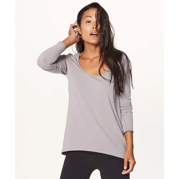 Lululemon Another Round Pima Cotton Long Sleeve Shirt in Dark Chrome WOMEN SMALL - Image 7