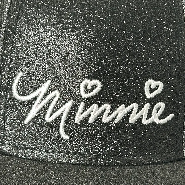 Disney Minnie Mouse Signature Glitter Cap 3D Ears and Bow Black Adult Size.NWT - Image 2
