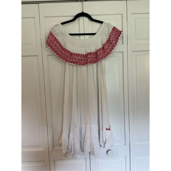 Muche muchette white gauze embroidered swing dress - Image 5