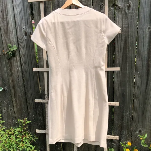 Boden Cream A-line short sleeve 100% wool dress 4R - Image 4