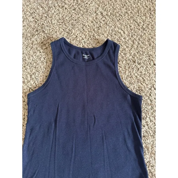 No‎ Boundaries Women's Navy Blue Ribbed Tank Top Size Large - Image 3