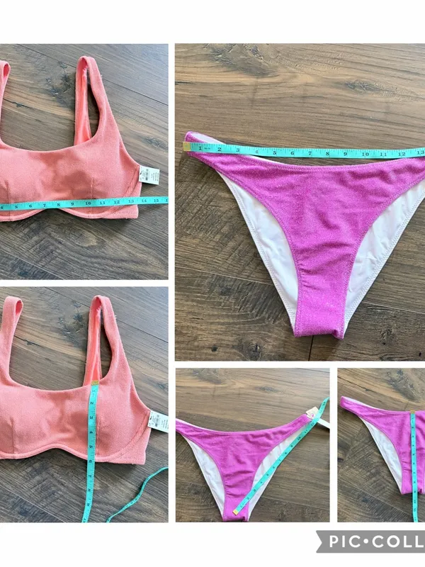 NWT PINK Victoria’s Secret Shimmer Colorblock Bikini Set Large - Image 11