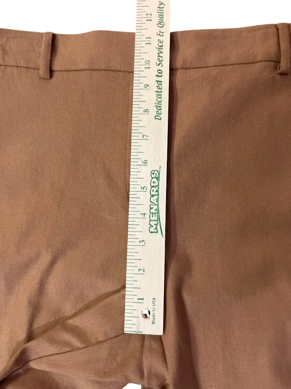 LOFT Riviera Slim Mid Rise Camel Cotton Linen Pants Womens 14 NEW - Image 9